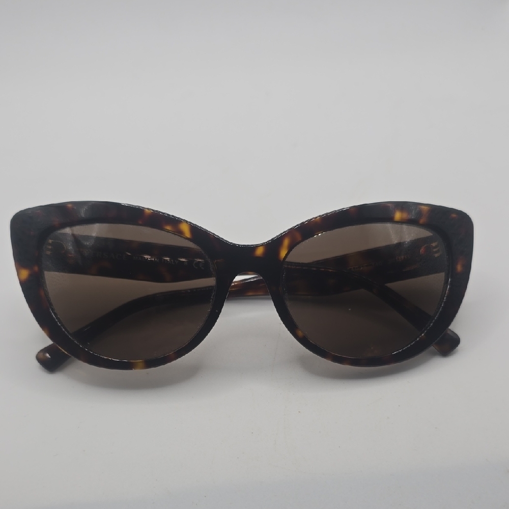 Versace Brown Tortoise Shell Cat-Eye Sunglasses - image 7